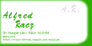 alfred racz business card